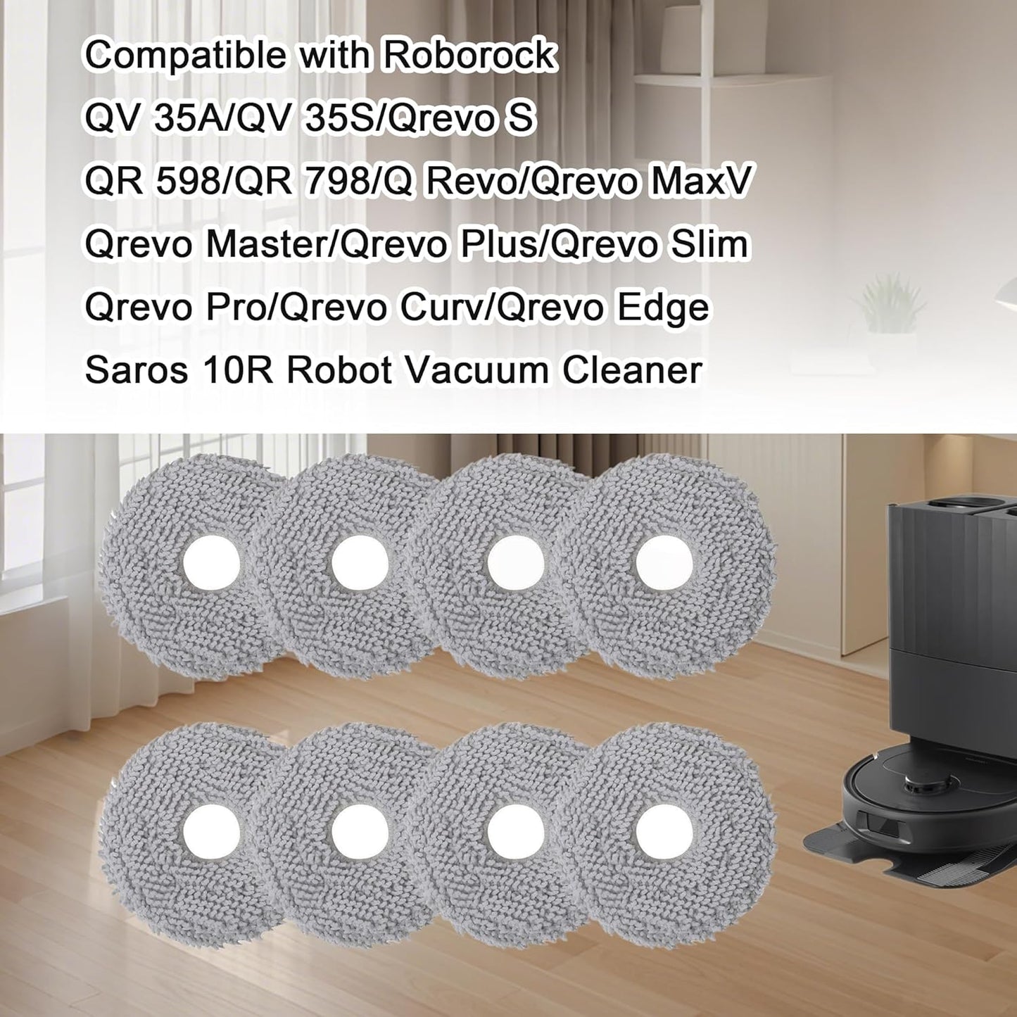 8 Pzas Almohadillas para Aspiradora Roborock QV 35A