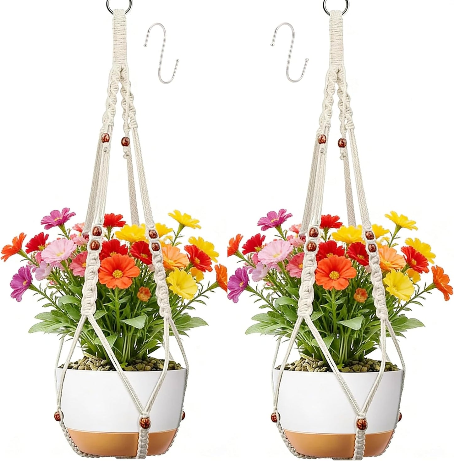 Colgador macramé para plantas interior y exterior paquete 2