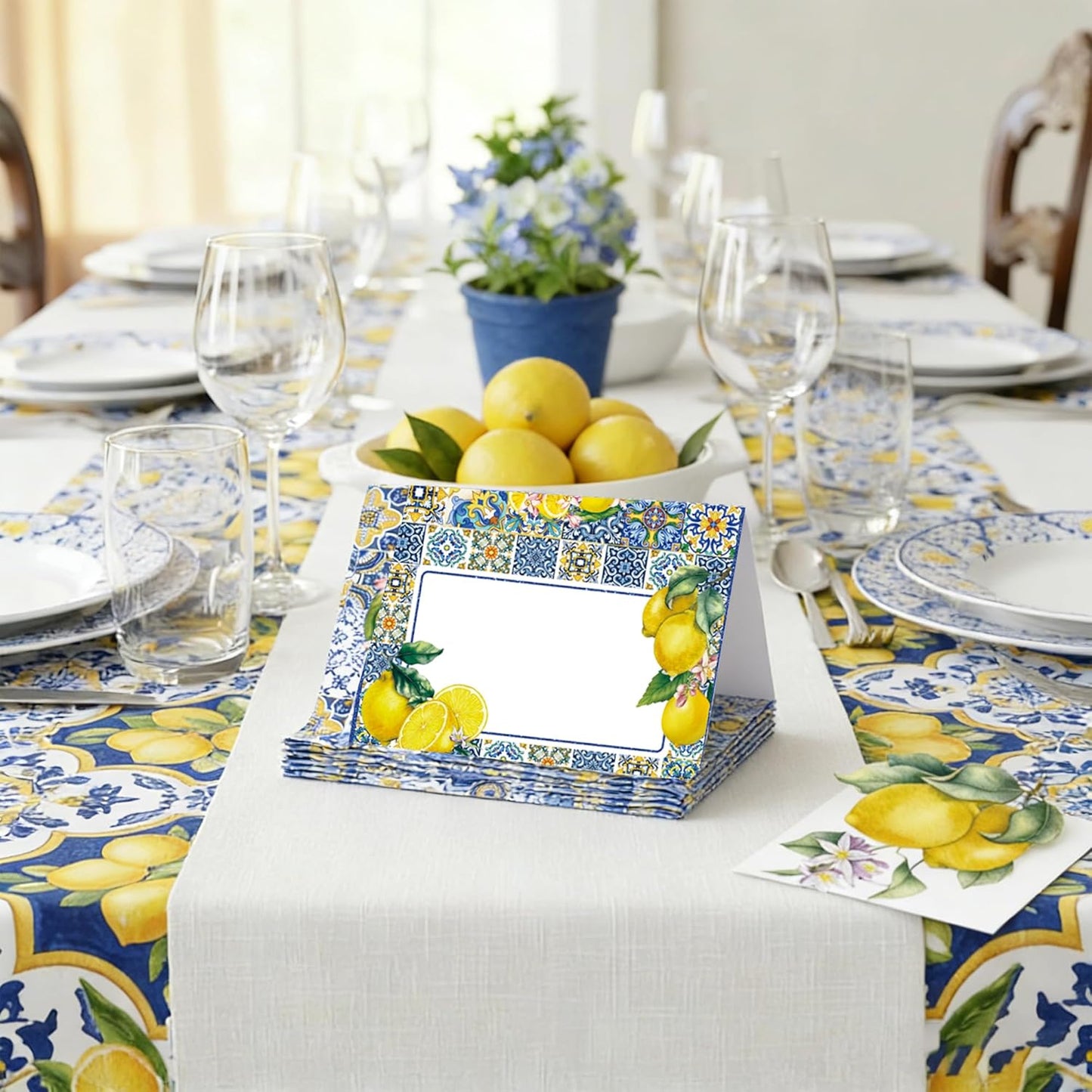 48 Tarjetas Mesa Amalfi con Limón Decoración Fiesta Boda