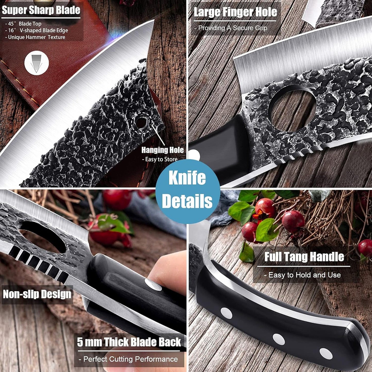 Cortador pizza Ulu cuchillo carnicero multiuso para barbacoa