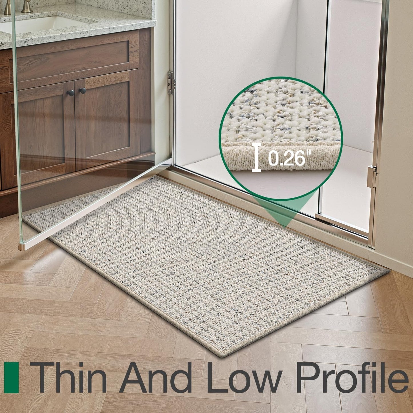 Alfombra baño microfibra 16x24pulg absorbente lavable