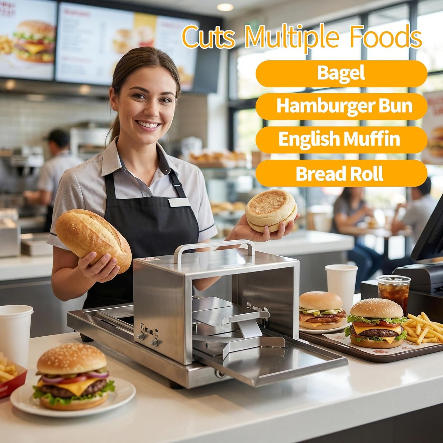Cortador Bagel Uniforme Manual para Cocina