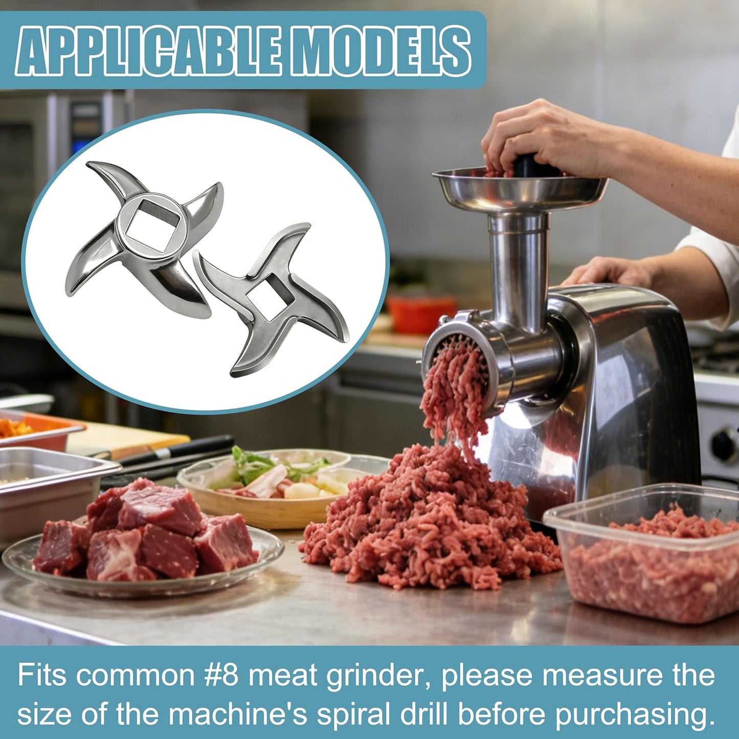 Cuchilla acero inox para picadora carne 2 pzas