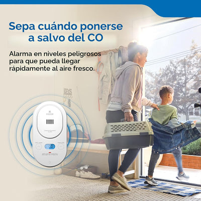 Detector CO enchufable con batería AA pantalla digital alarma 85 dB