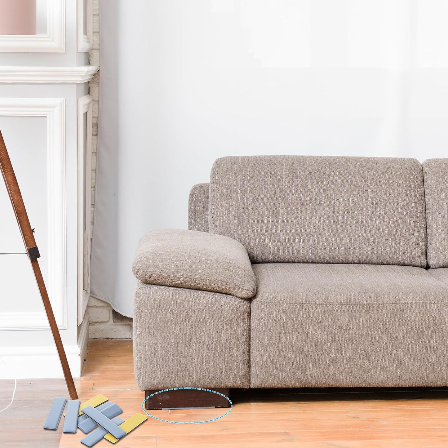 8 Pzas Protectores de Suelo Rectangulares para Mesa Silla Sofá