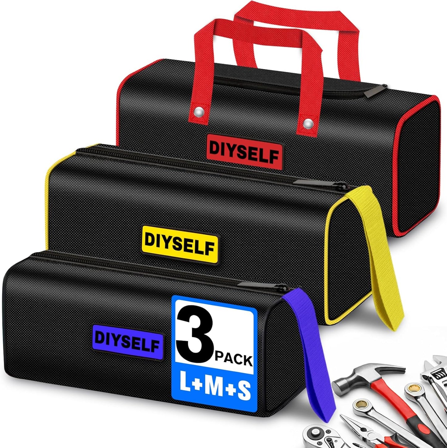 3 Pzas Bolsas Herramientas Portátiles 13pulg Impermeables