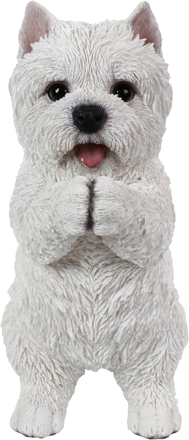 Estatua cachorro Westie blanco