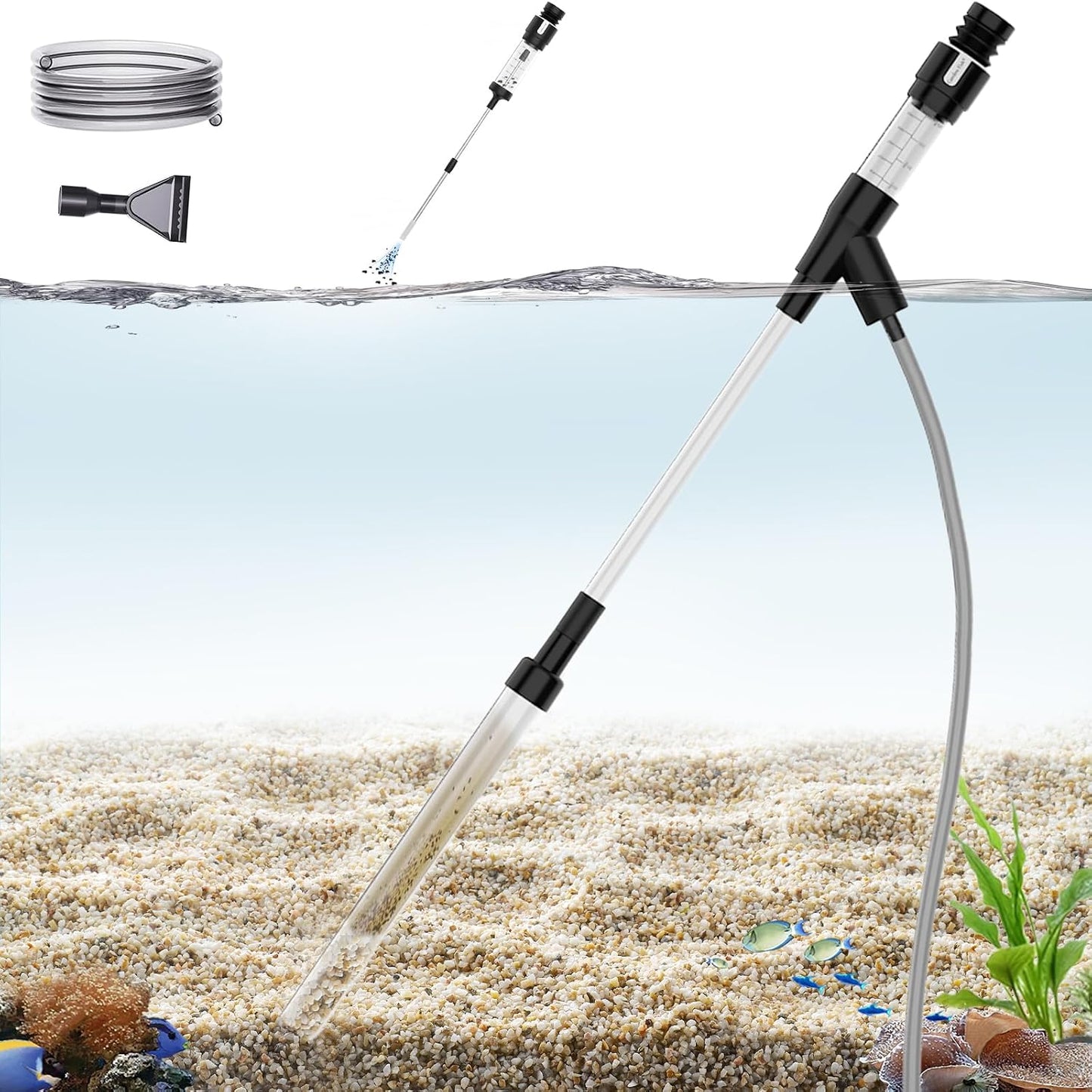 Sifón limpiador acuario 6ft tubo alimentador coral