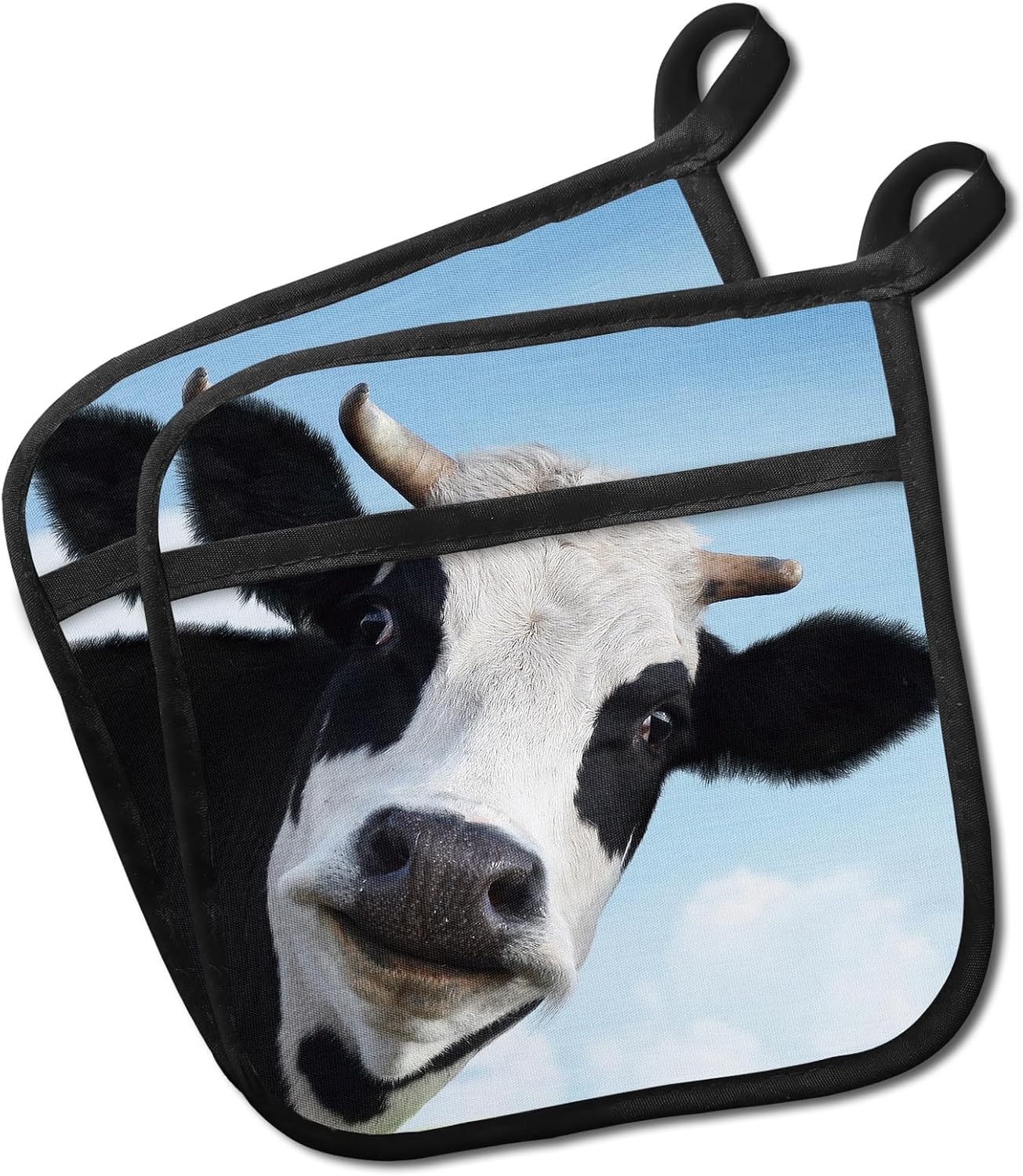 Juego de 2 agarraderas decorativas resistentes al calor para horno y microondas