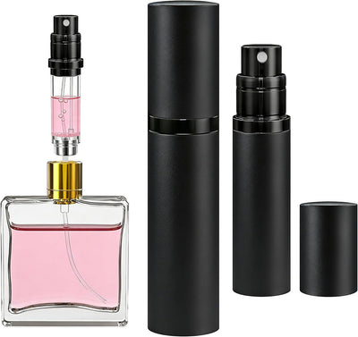Atomizador perfume viaje 0.2oz recargable mini botella spray negro