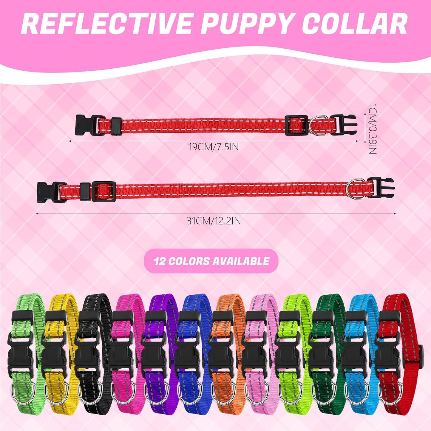 Set 36 Pzas Collar y Correa Reflectantes Perros