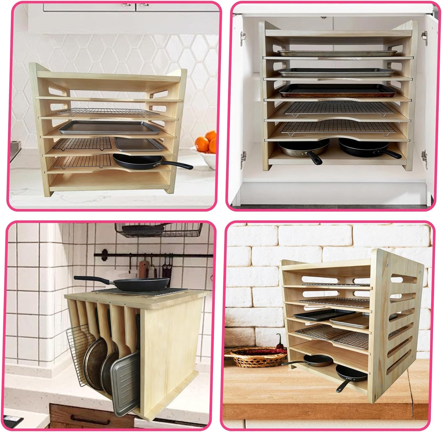 Separadores bandejas madera armario cocina
