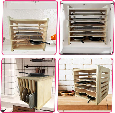 Separadores bandejas madera armario cocina