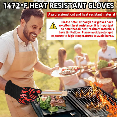 4 Pzas Guantes Silicona Antideslizantes para Barbacoa Cocina