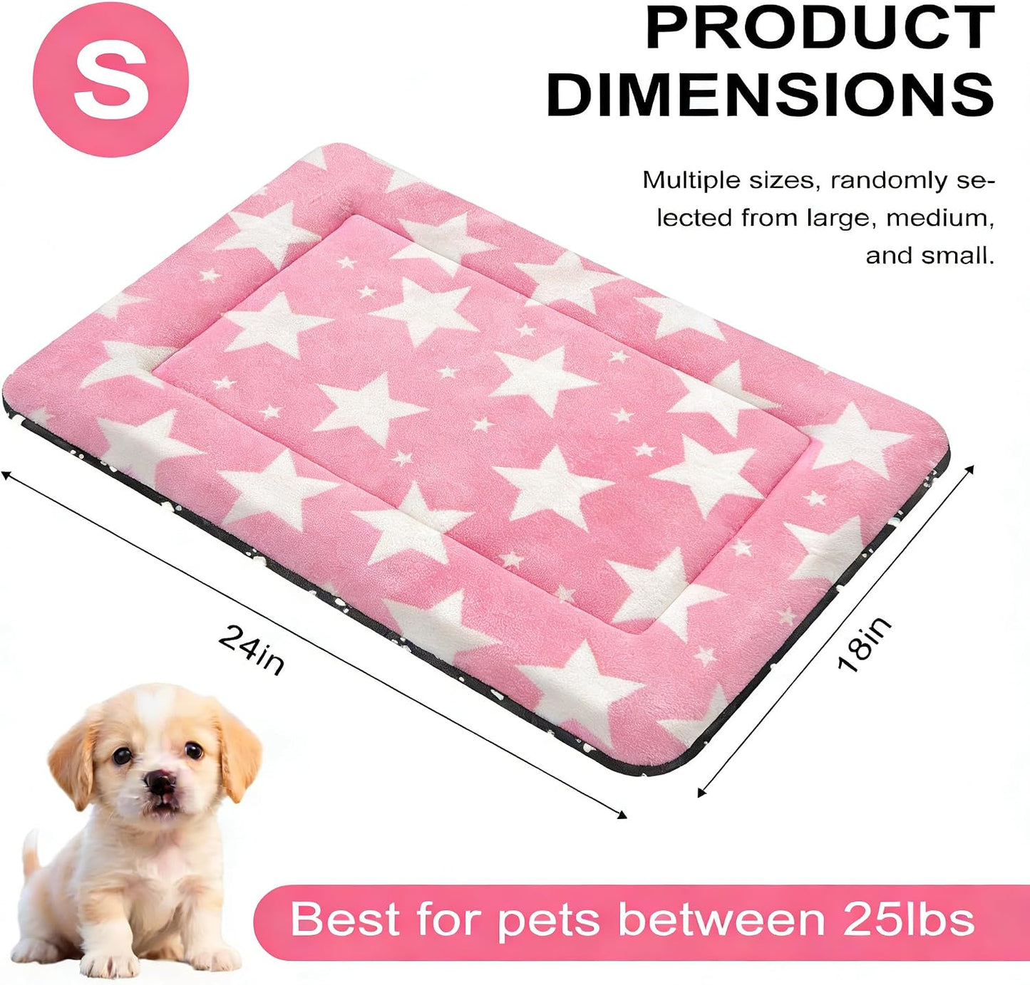 Tapete cama perro reversible lavable 24x18pulg rosa