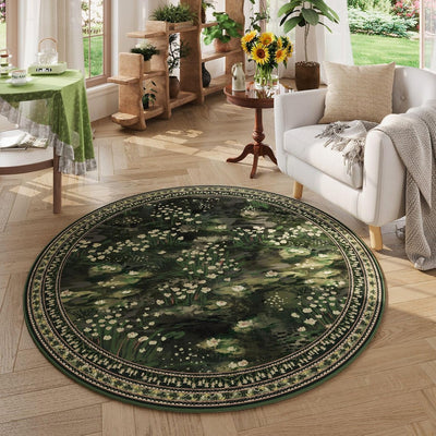 Alfombra redonda vintage 5ft antideslizante para dormitorio baño
