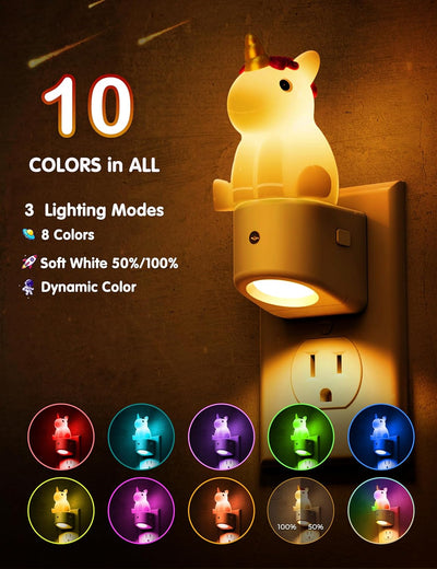 Luz Nocturna Enchufable para Niños con Sensor Cambio Color
