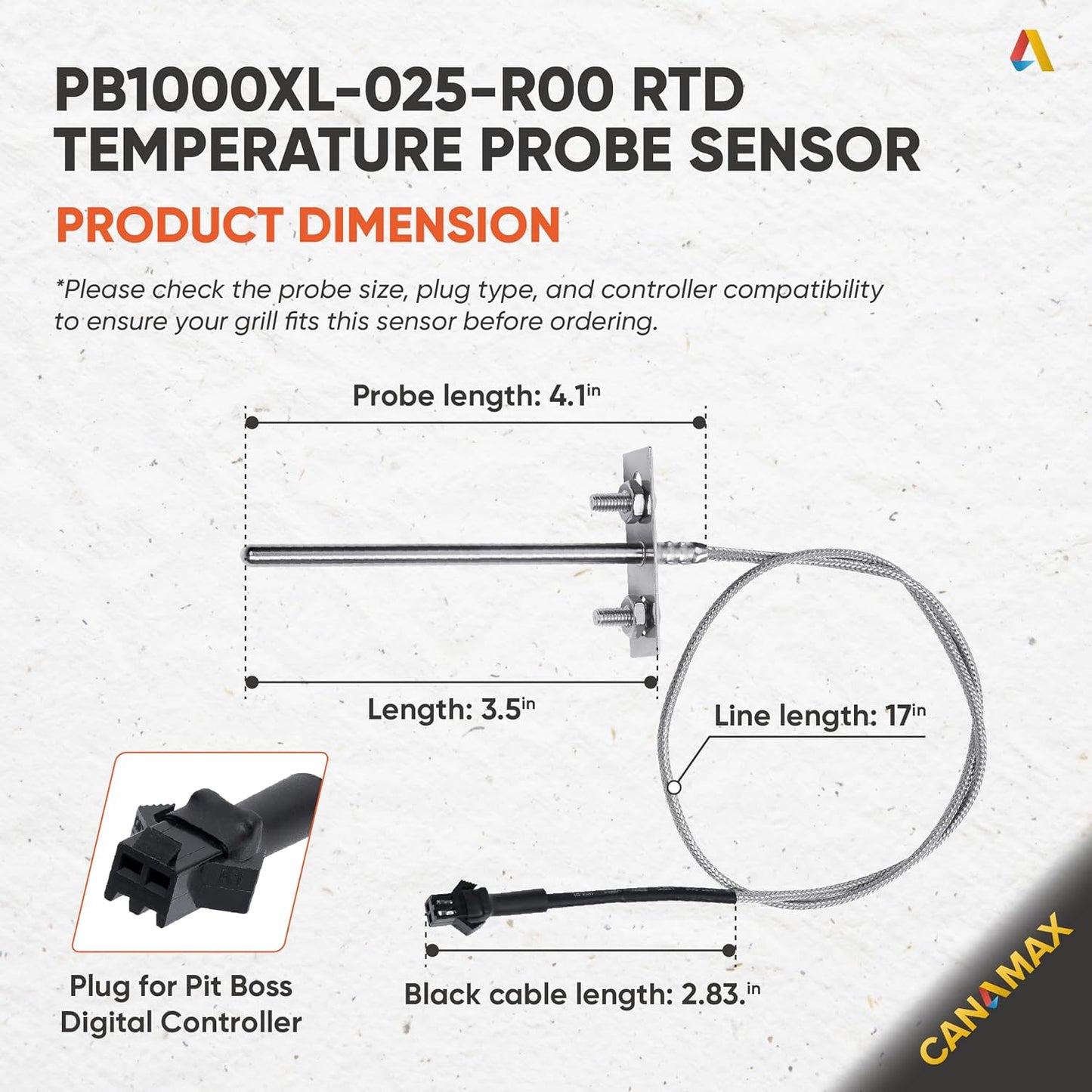 Sensor temperatura RTD comp Pit Boss PB1000XL-025-R00 V2