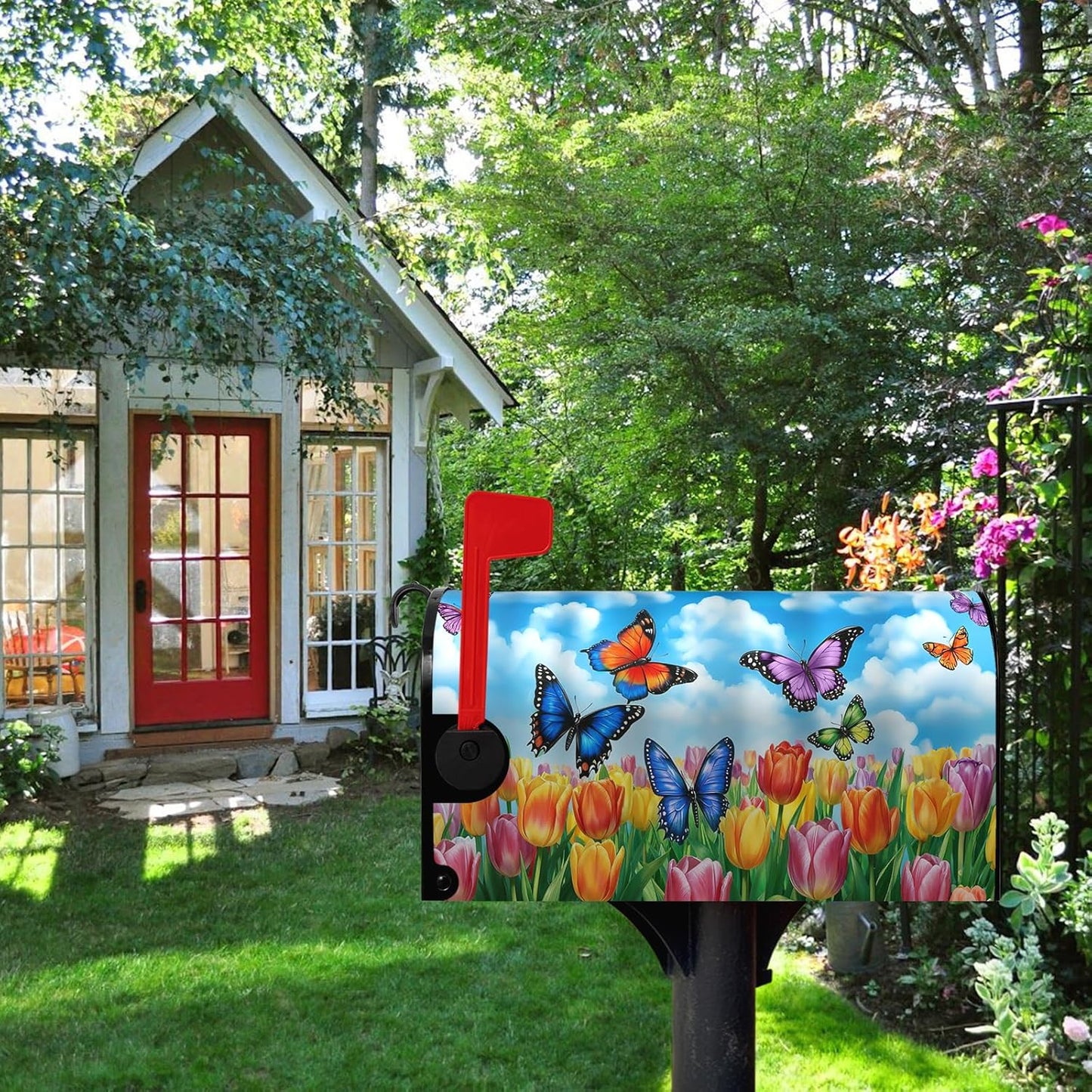 Funda magnética tulipanes 21x18pulg jardín