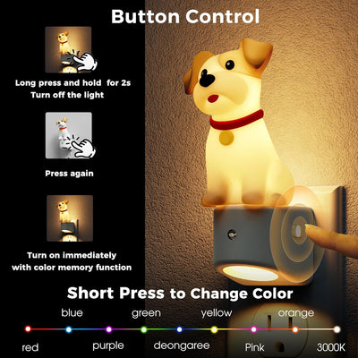 Luz Nocturna 3D para Niños y Perros Schnauzer con Sensor RGB