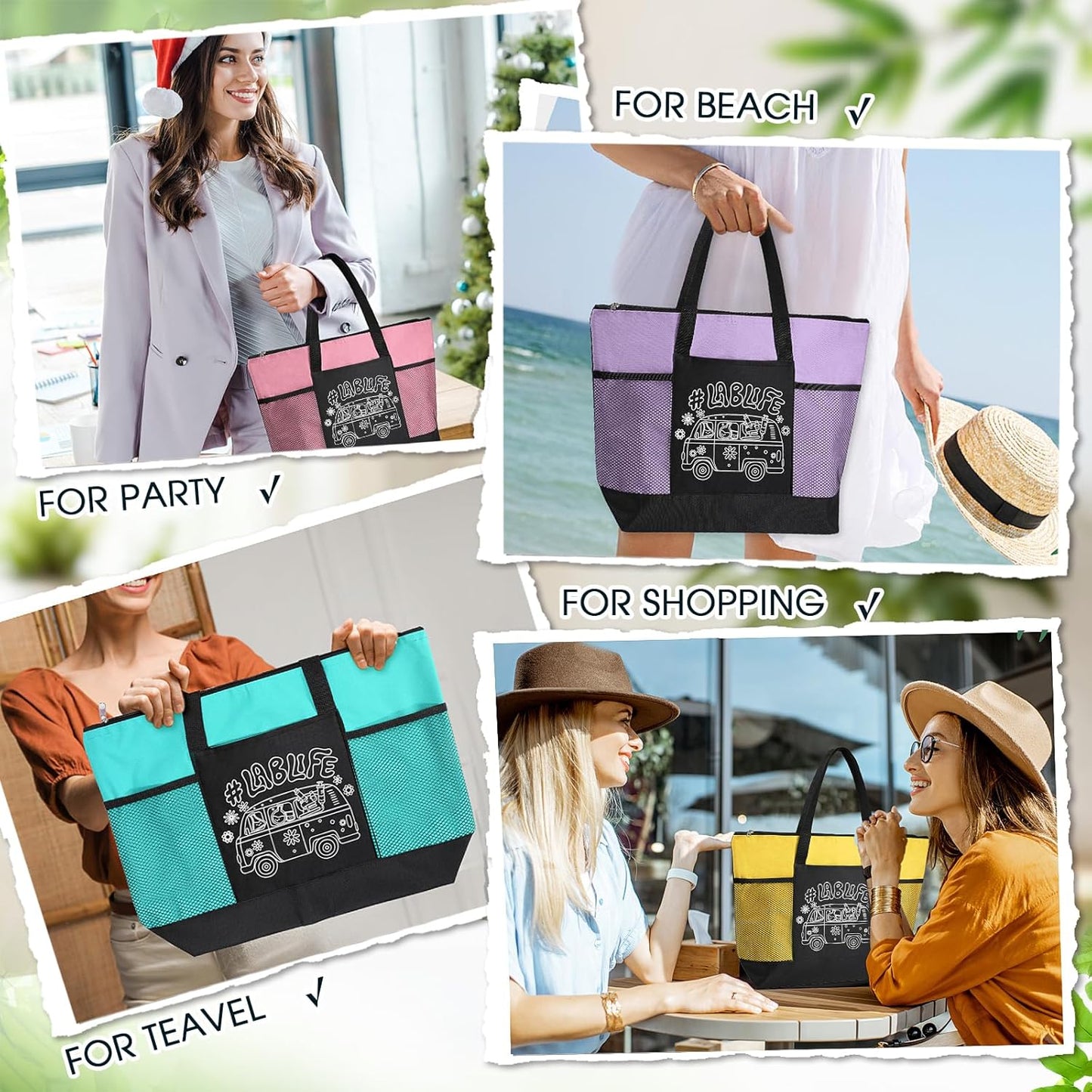 20 Bolsas Regalo Laboratorio Reutilizables Coloridas Con Cremallera