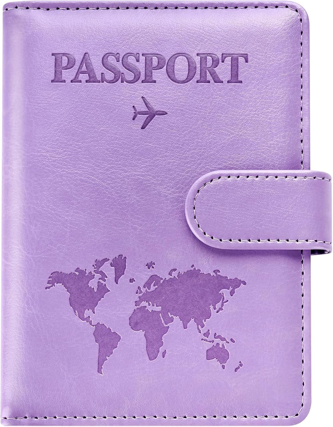 Funda cartera pasaporte C-morado claro cierre magnético