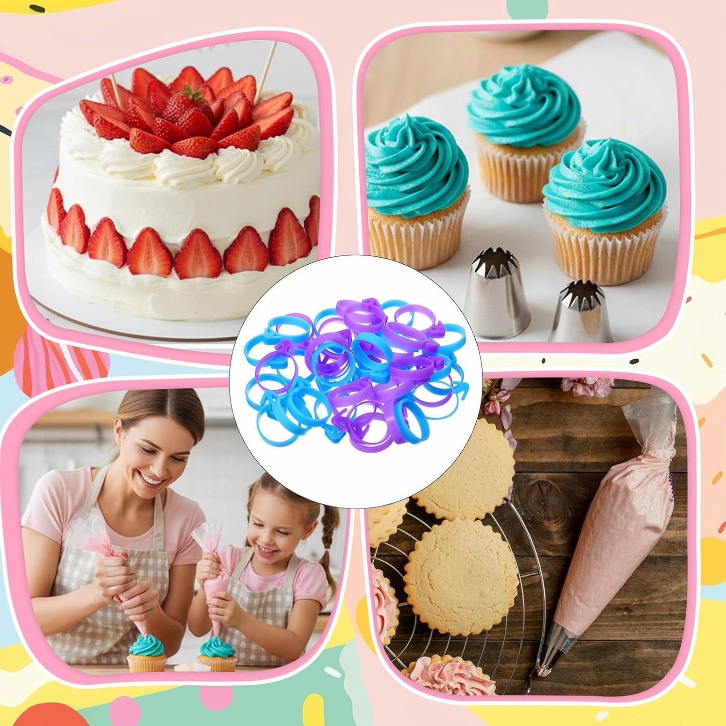 40 Pzas Bolsas Silicona Reutilizables para Glaseado Cupcakes