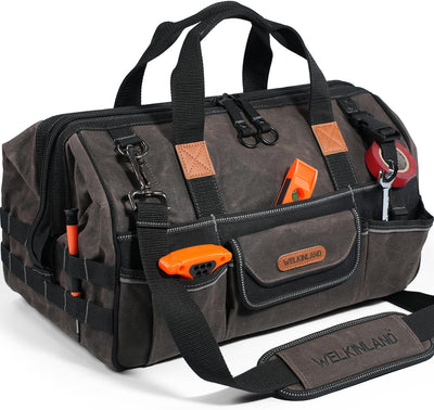 Bolsa herramientas lona encerada 18pulg 28 bolsillos 36L