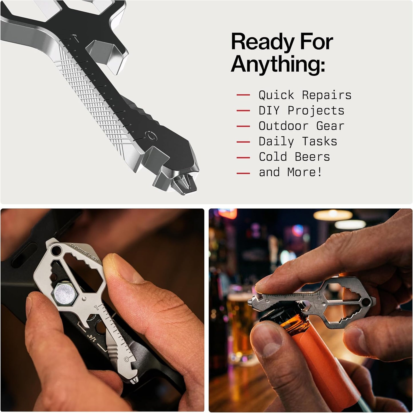 Llavero multitool 18en1 con bolsillo herramientas para hombres