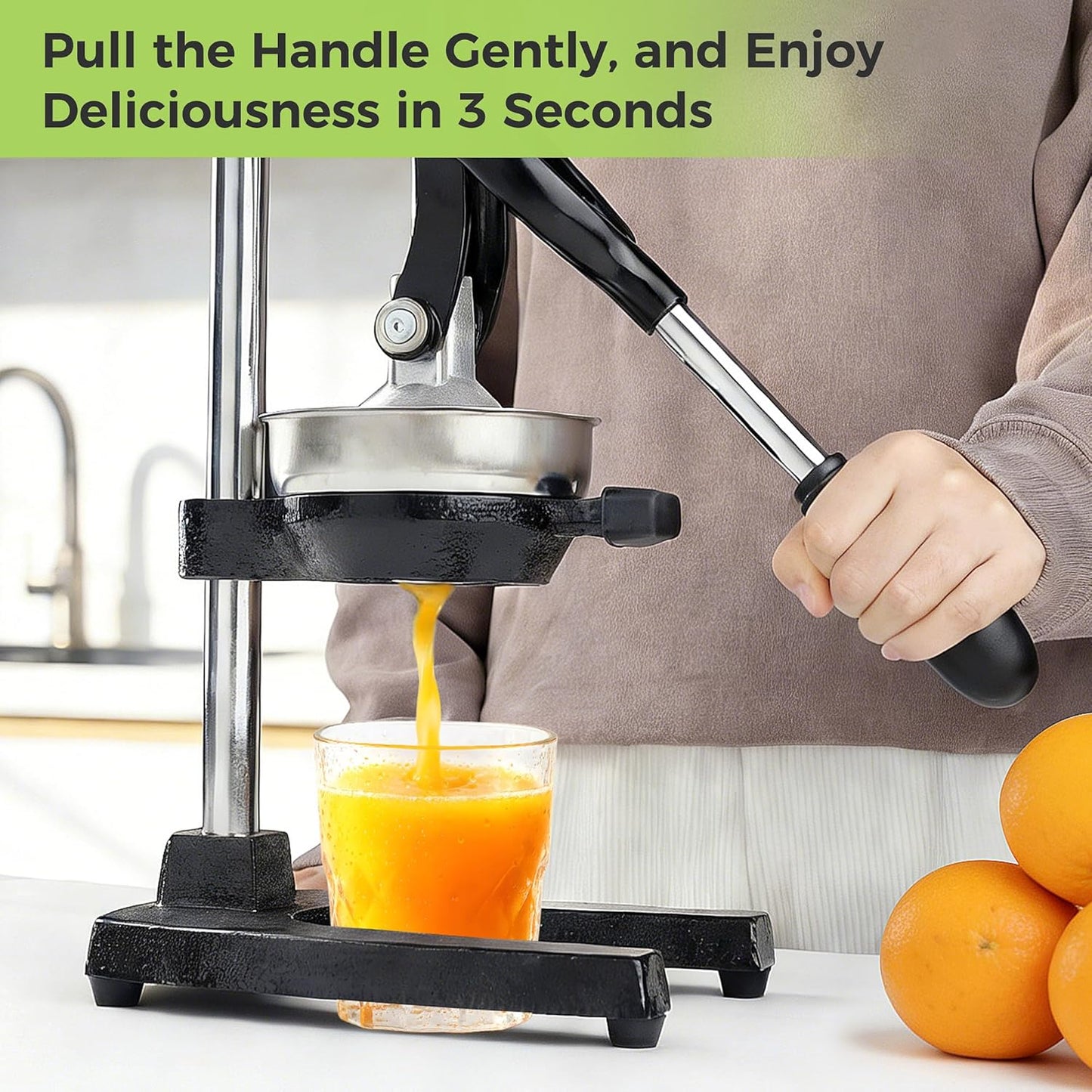 Exprimidor hierro fundido manual para limones y naranjas negro