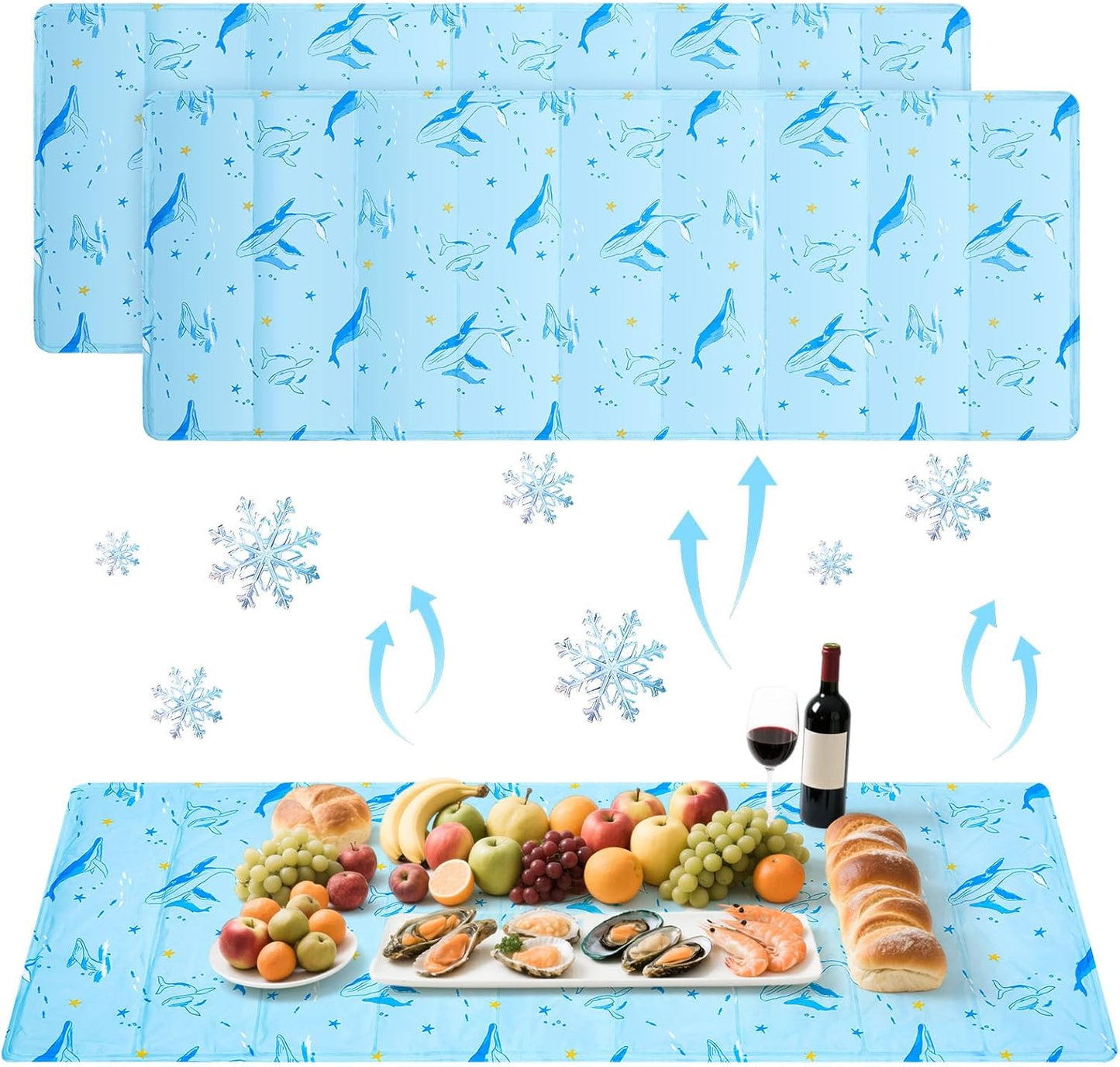 Alfombrillas hielo reutilizables 17.7x47.2pulg para mesa bufé
