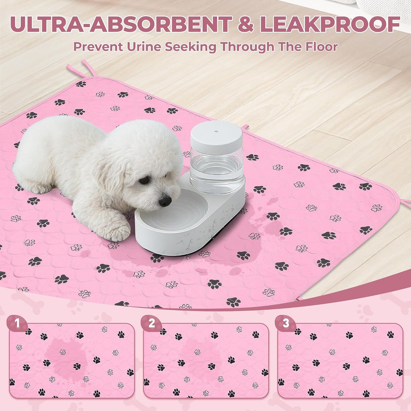 Almohadillas orina perro 36x41pulg pack 2 antideslizantes