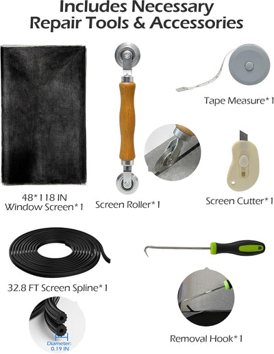 Kit reparación puerta ventana malla 48x118pulg