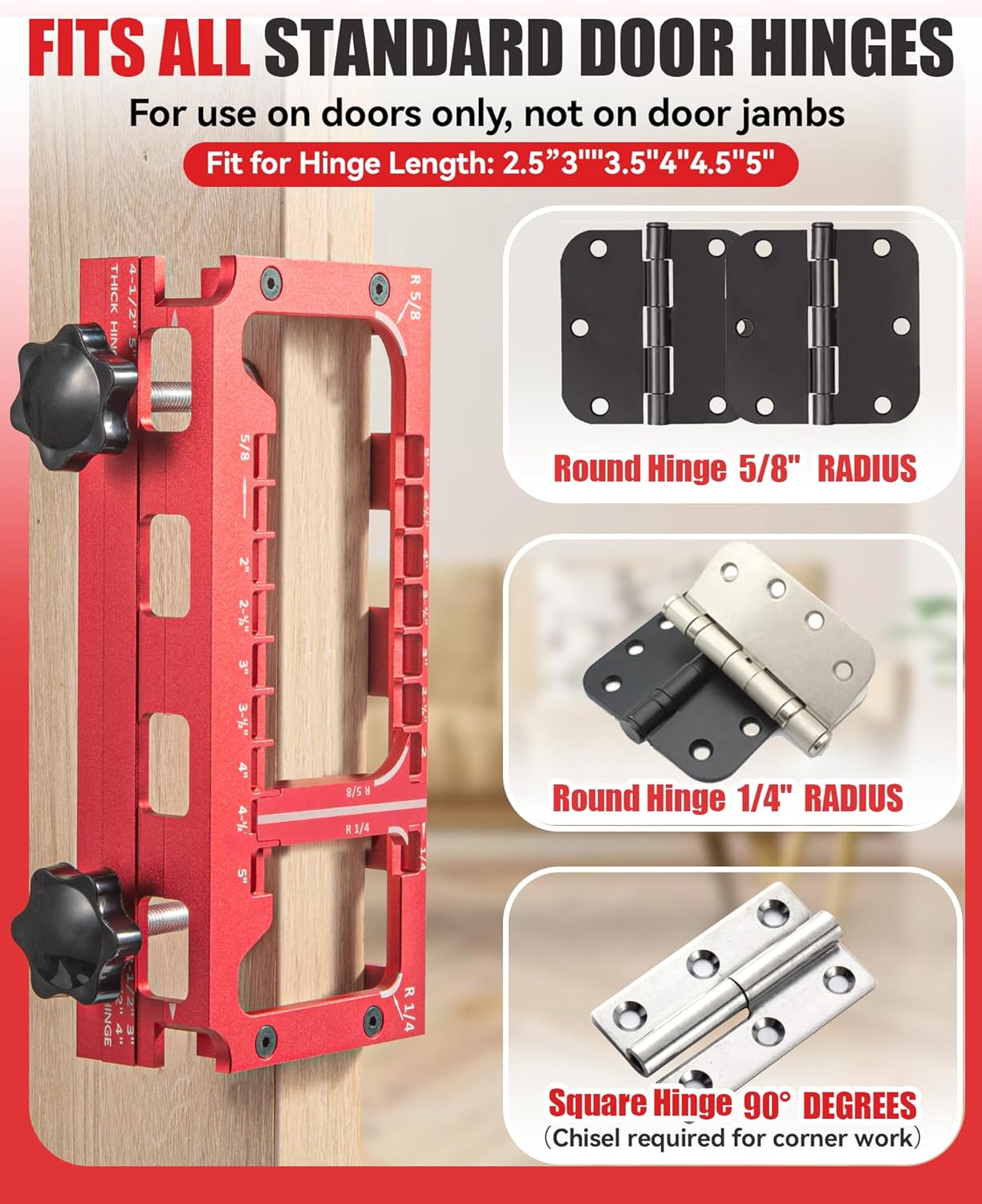 Plantilla bisagra puerta aluminio ajustable 2-5pulg