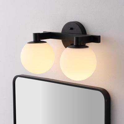 Aplique pared Art Deco 2 luces LED metal negro 15.25pulg