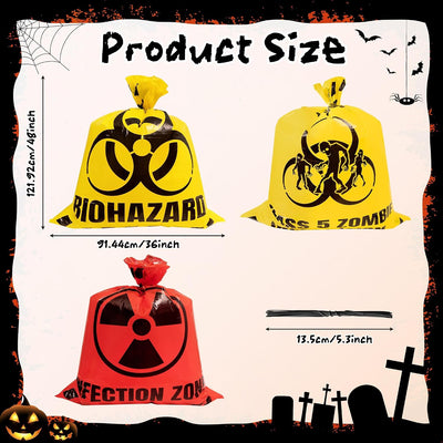 Bolsas basura reutilizables con lazos para césped Halloween