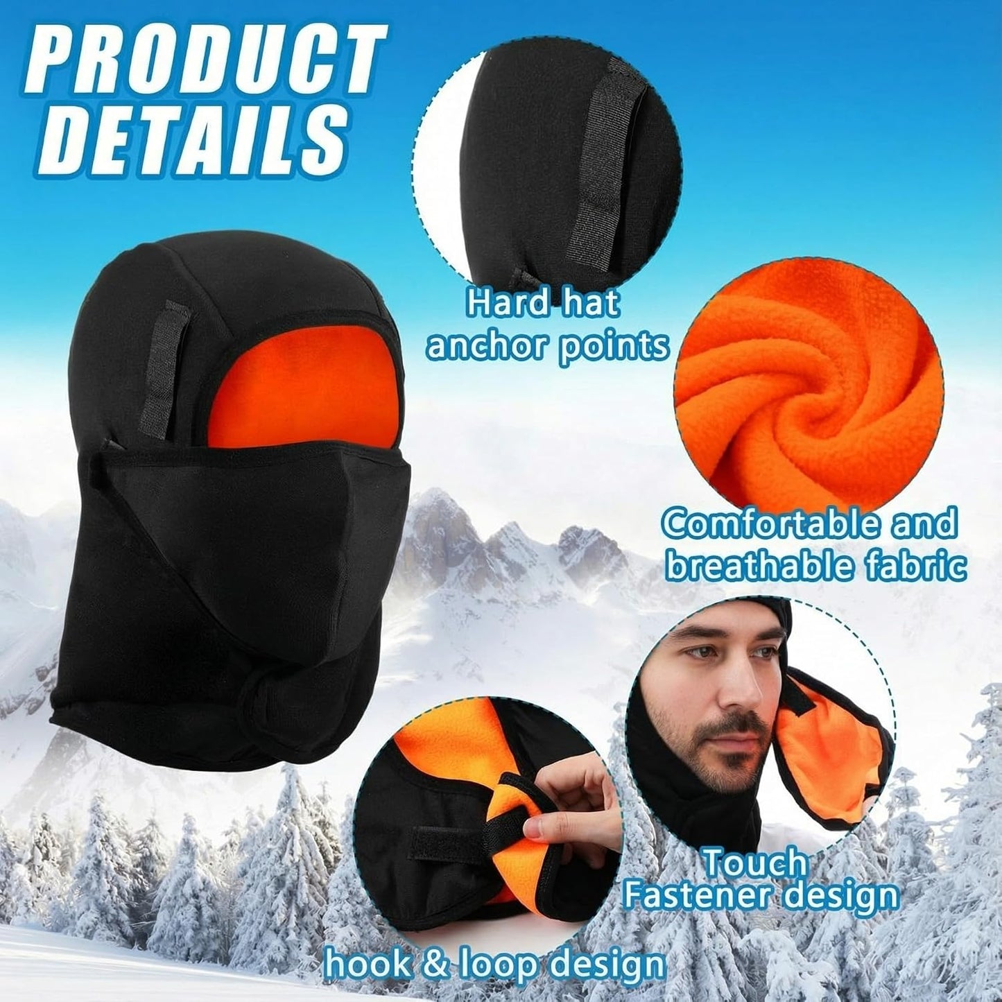 Set 2 forros invierno casco máscara algodón