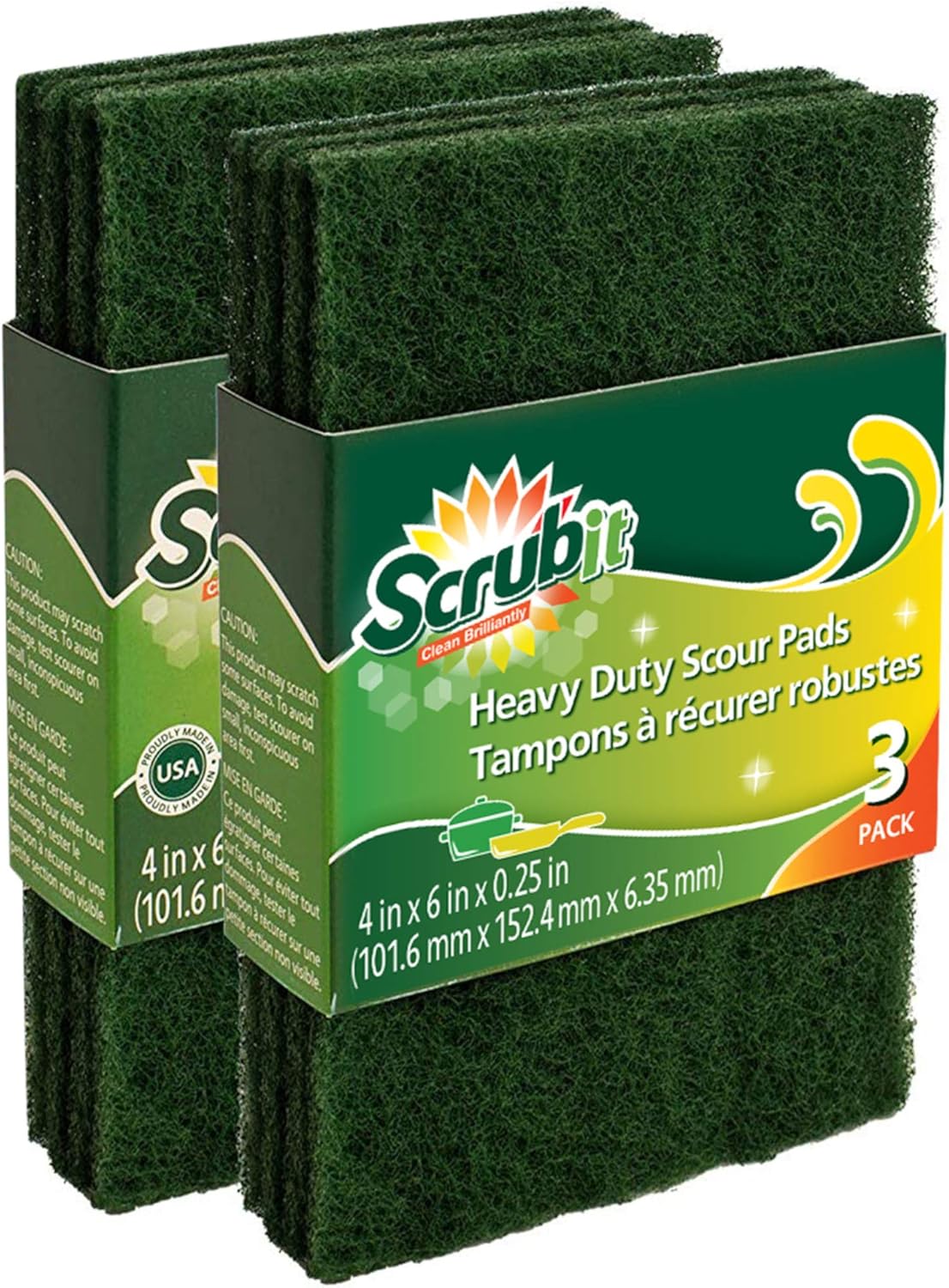 Estropajos antiarañazos y grasa reutilizables 6 pzas verde