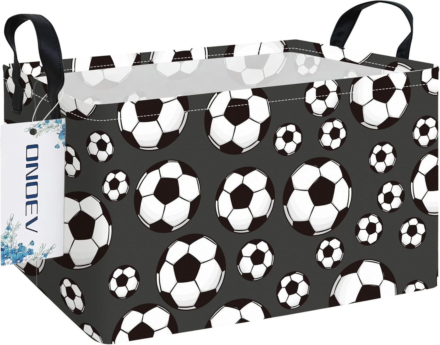 Cesta fútbol rectangular para niños organizadora juguetes