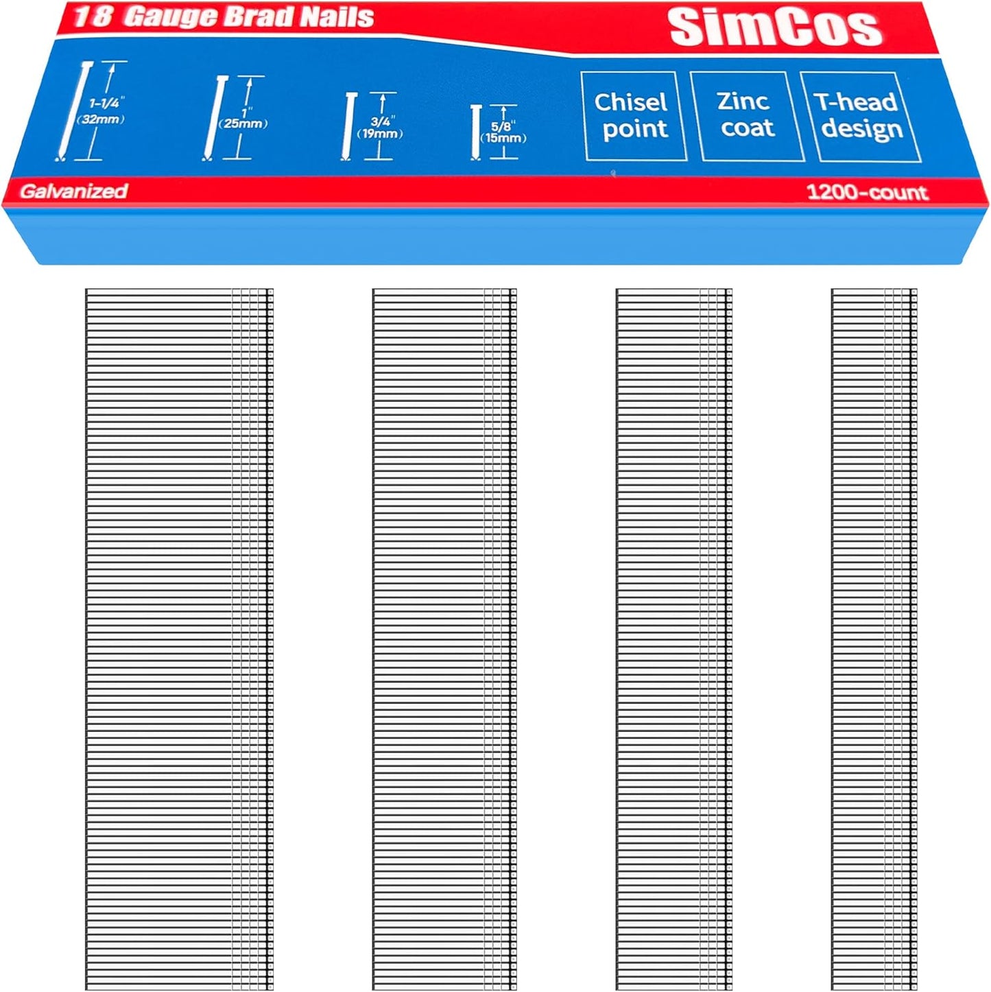 Clavos Brad 1-1/4 pulg 2000 uñas galvanizadas para clavadora