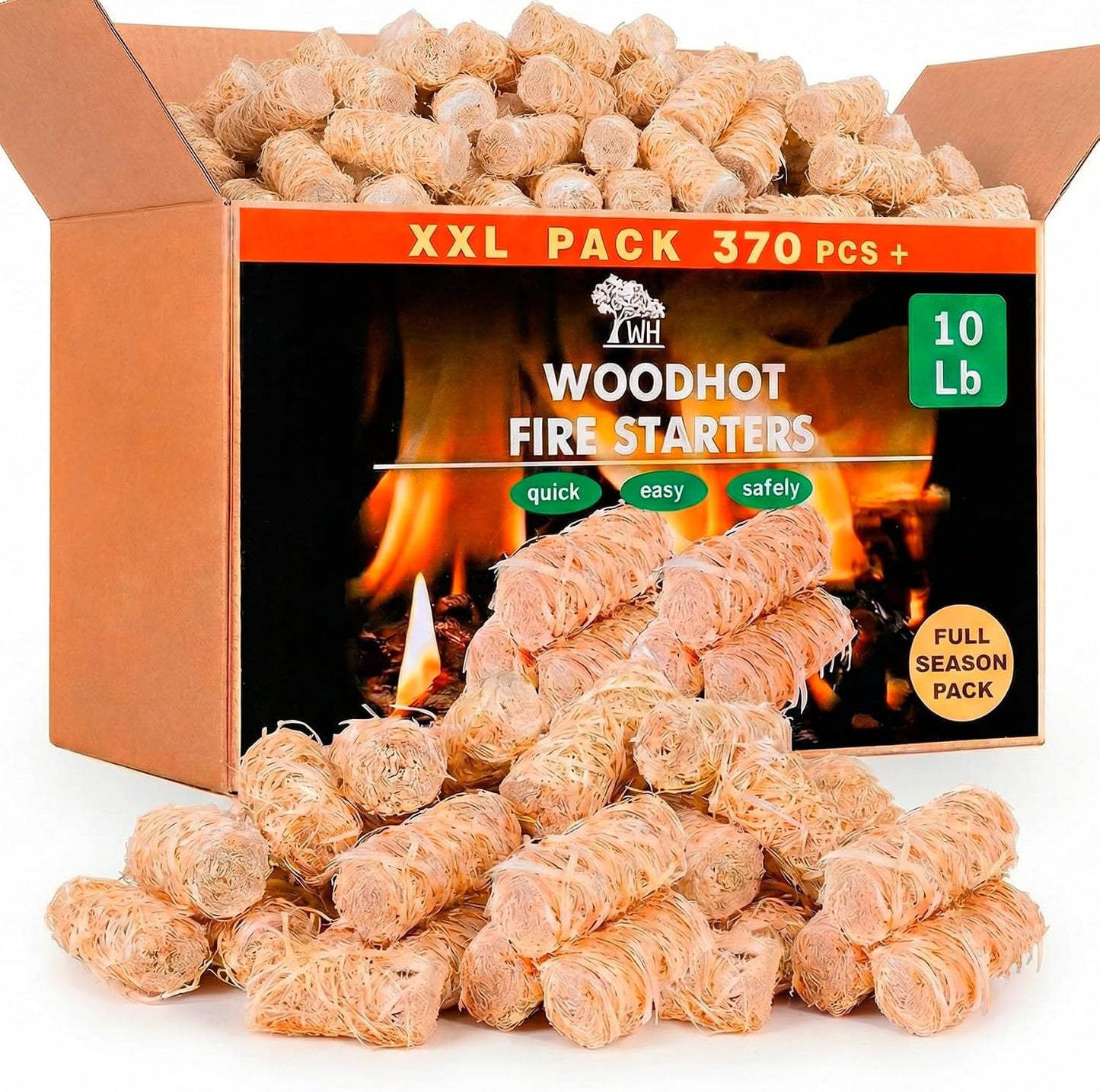 370 Pzas Arrancadores Fuego Chimenea Interior 10lb