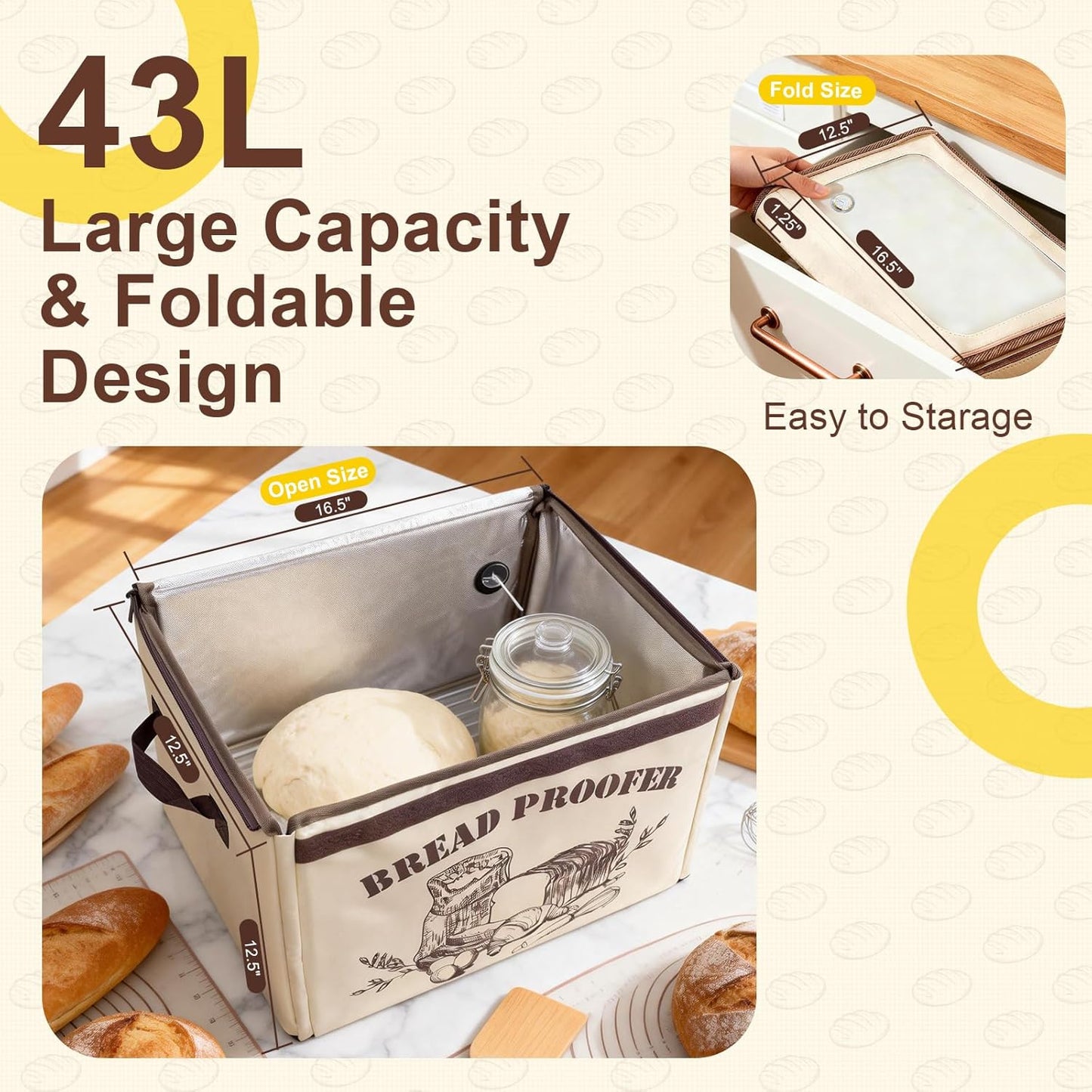 Caja plegable a prueba de pan con control temp y temporizador
