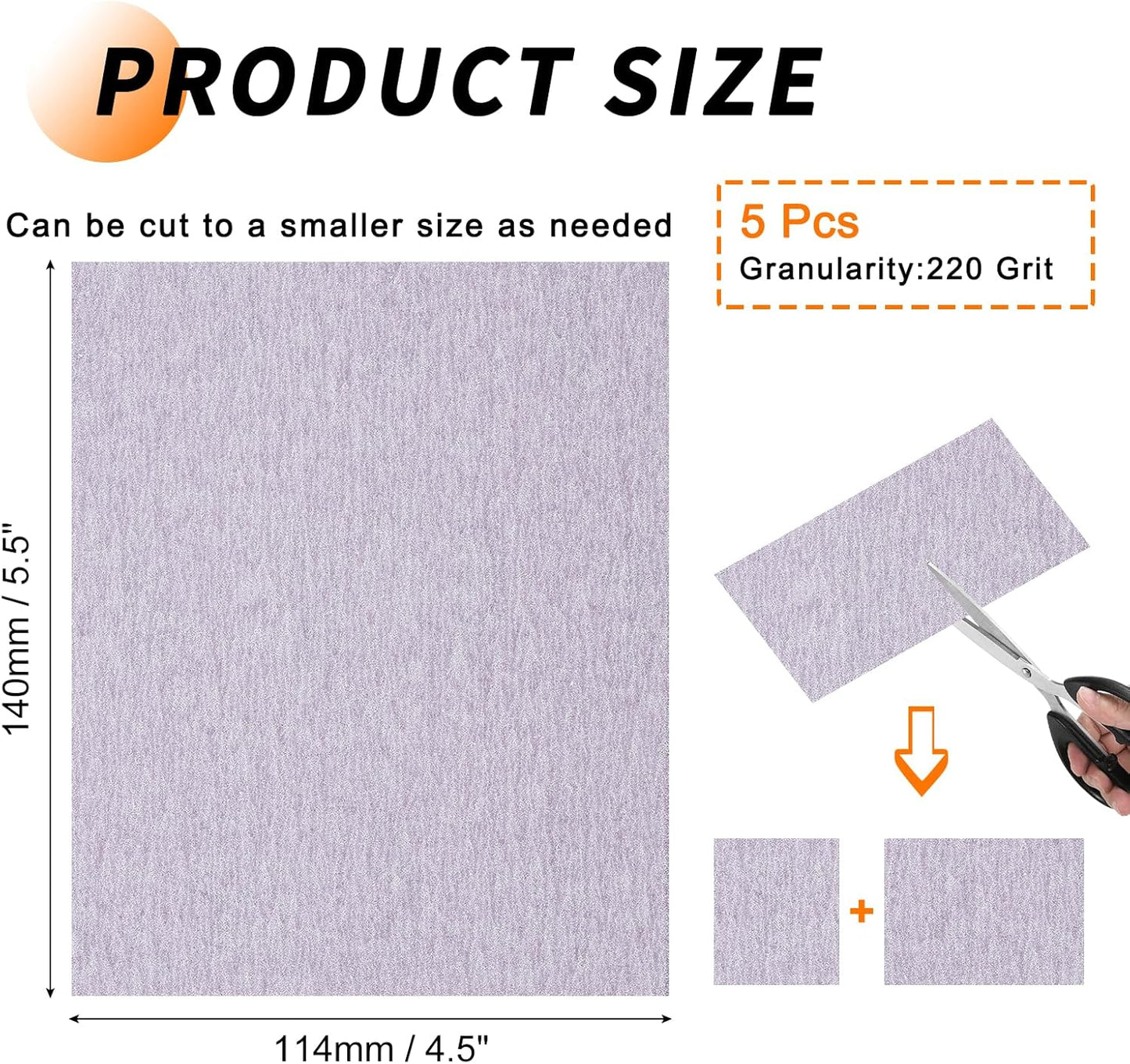 Papel lija grano 220 alúmina 4.5x5.5pulg morado