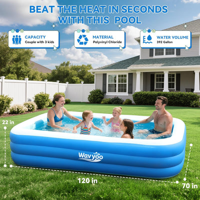Piscina inflable patio trasero 120x70x22