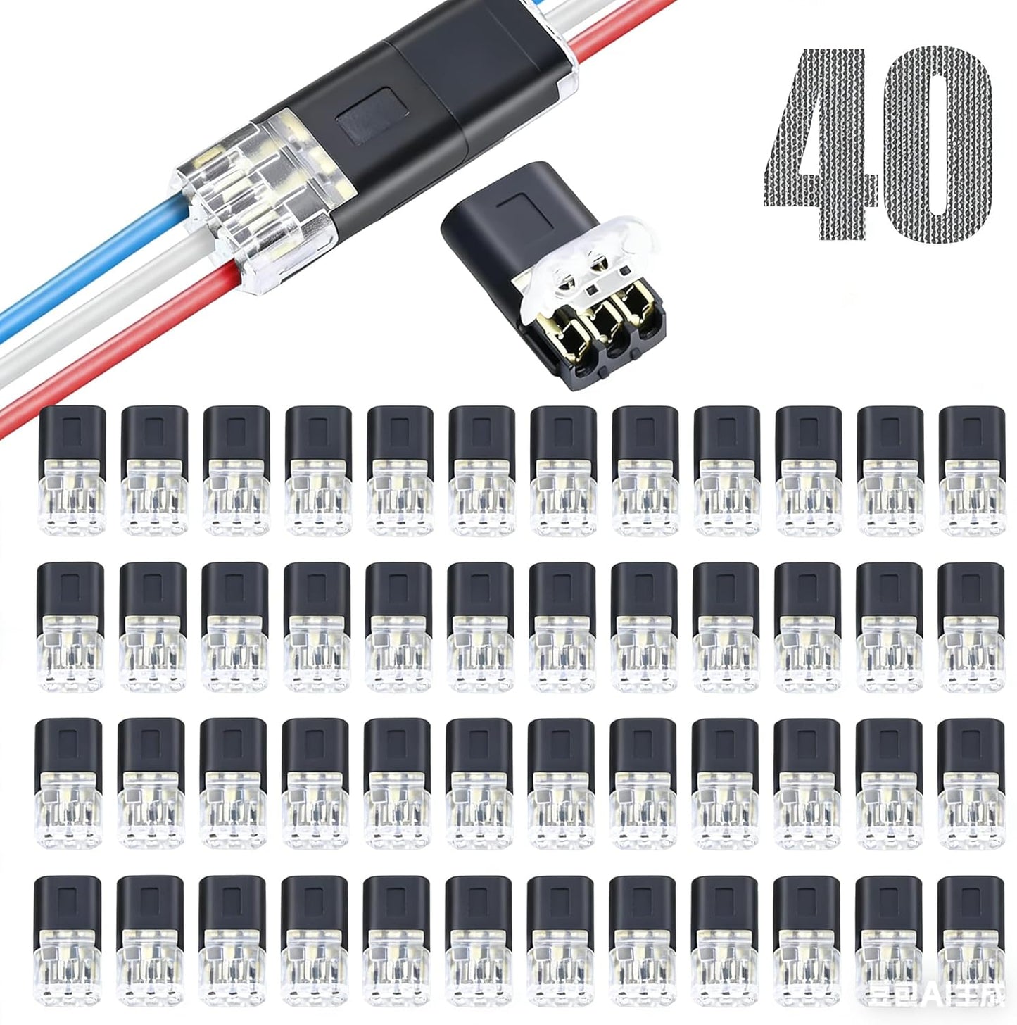 40 Conectores Cable 3 Pines para Tirillas LED RGB