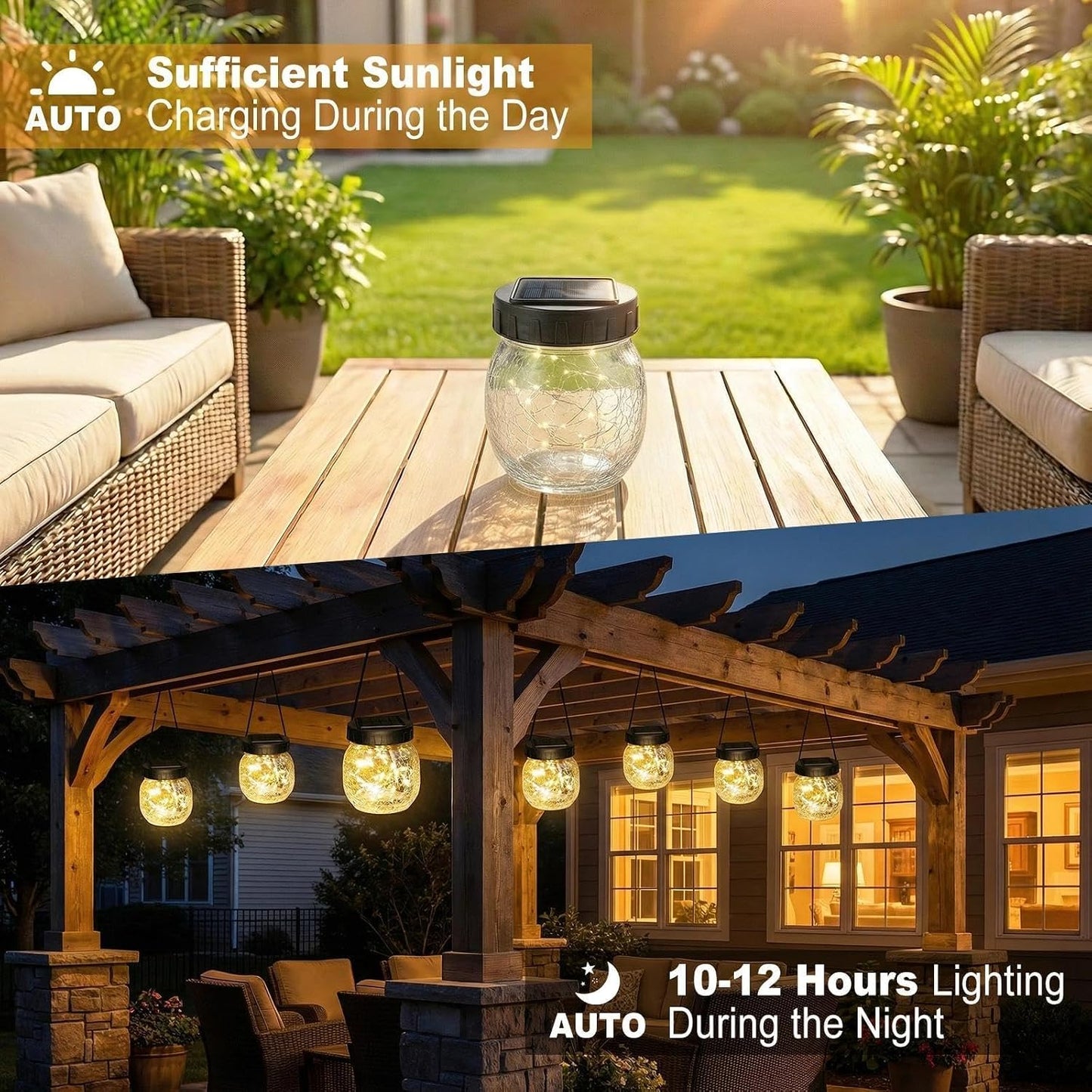 12 Pack Linternas Solares con Luz Térmica para Exterior