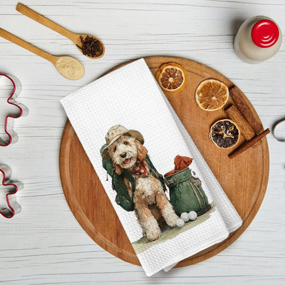 Toallas de cocina Goldendoodle para golf, regalo para mujer