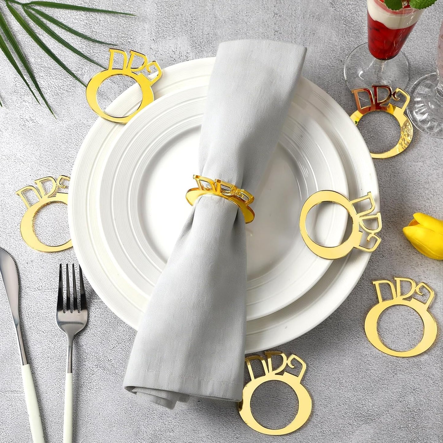 Servilleteros de Pascua acrílicos dorados para Pesaj y Seder