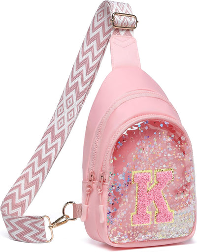Bolso bandolera transparente con inicial para chicas casual