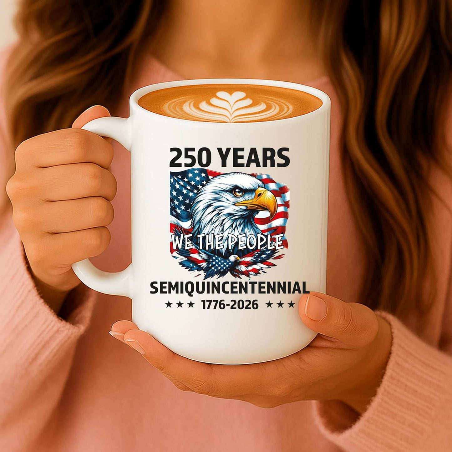 Taza de café patriótica Kropsis 250 años We The People 1776-2026